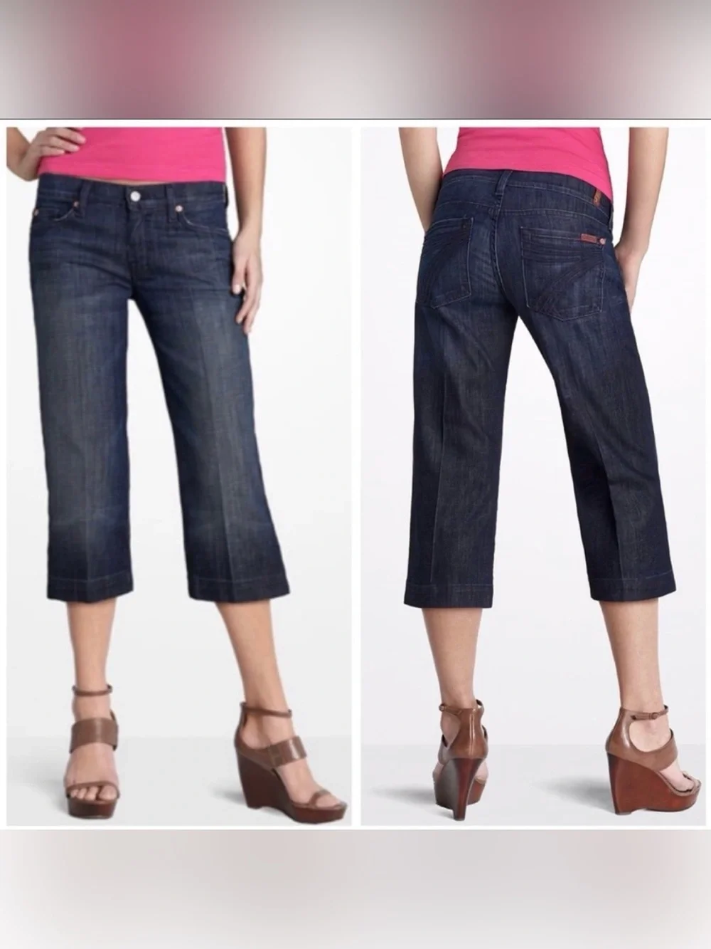 7 For All Mankind 7FAM dojo Crop Denim Jeans Size 27